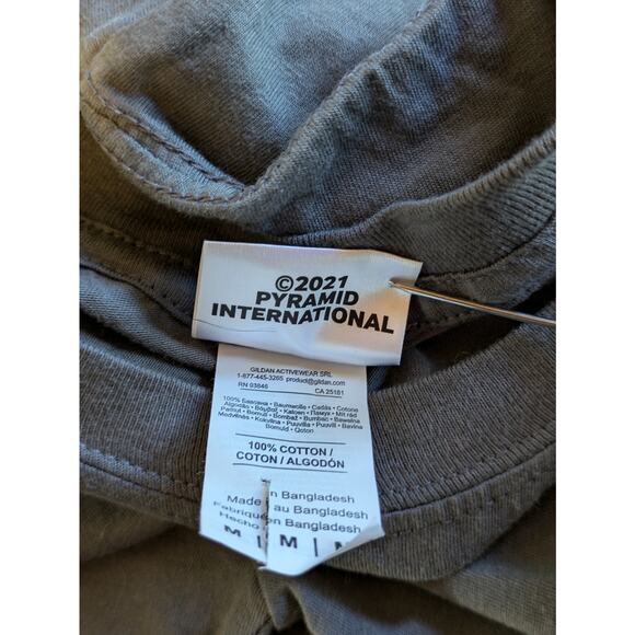 Pyramid Womens Medium T-Shirt Vinyl Junkie Graphic Gray Short Sleeve Music Tee - Picture 10 of 10